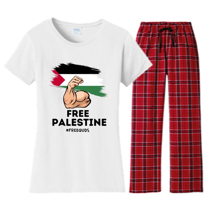 Free Palestine The Power Of The Palestinian Flag Women's Flannel Pajama Set