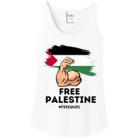 Free Palestine The Power Of The Palestinian Flag Ladies Essential Tank