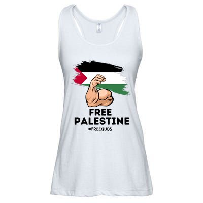 Free Palestine The Power Of The Palestinian Flag Ladies Essential Flowy Tank