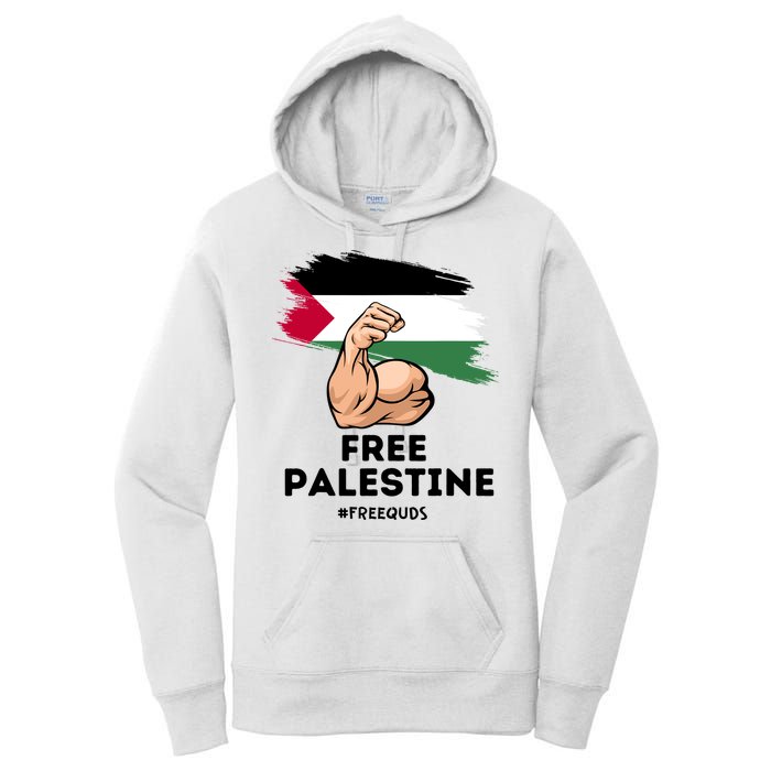 Free Palestine The Power Of The Palestinian Flag Women's Pullover Hoodie