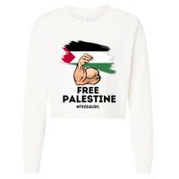 Free Palestine The Power Of The Palestinian Flag Cropped Pullover Crew