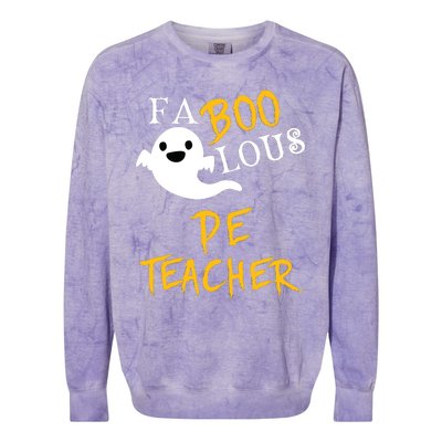 Faboolous Pe Teacher Halloween Physical Education Funny Colorblast Crewneck Sweatshirt