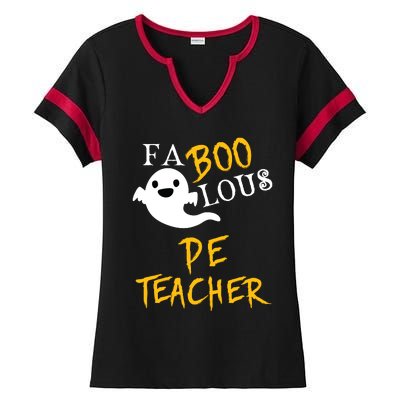 Faboolous Pe Teacher Halloween Physical Education Funny Ladies Halftime Notch Neck Tee