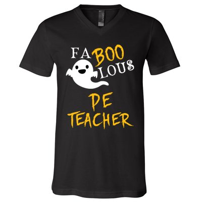 Faboolous Pe Teacher Halloween Physical Education Funny V-Neck T-Shirt