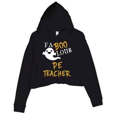 Faboolous Pe Teacher Halloween Physical Education Funny Crop Fleece Hoodie