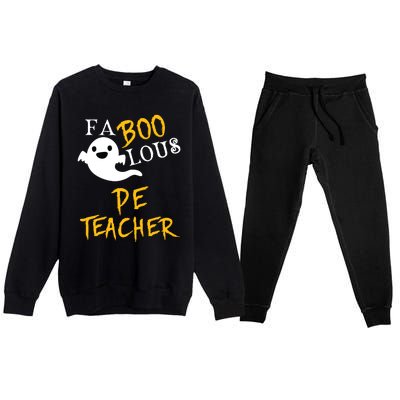 Faboolous Pe Teacher Halloween Physical Education Funny Premium Crewneck Sweatsuit Set