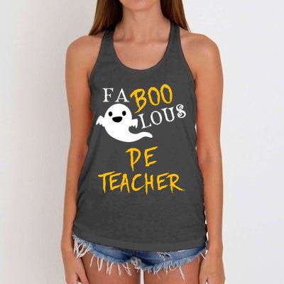 Faboolous Pe Teacher Halloween Physical Education Funny Women's Knotted Racerback Tank