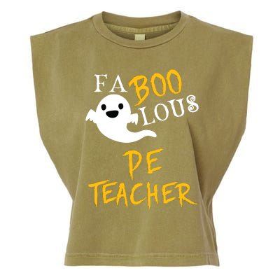 Faboolous Pe Teacher Halloween Physical Education Funny Garment-Dyed Women's Muscle Tee