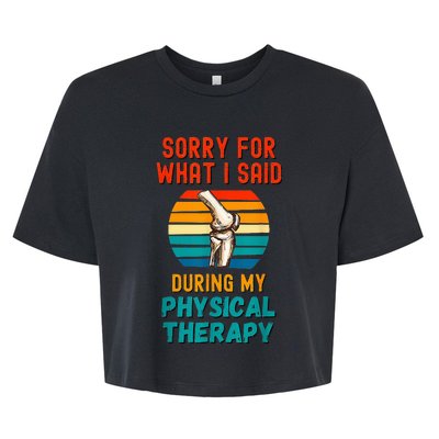 Funny Physical Therapy Surgery Recovery Knee Replacement Bella+Canvas Jersey Crop Tee