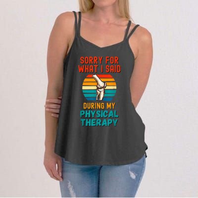 Funny Physical Therapy Surgery Recovery Knee Replacement Women's Strappy Tank