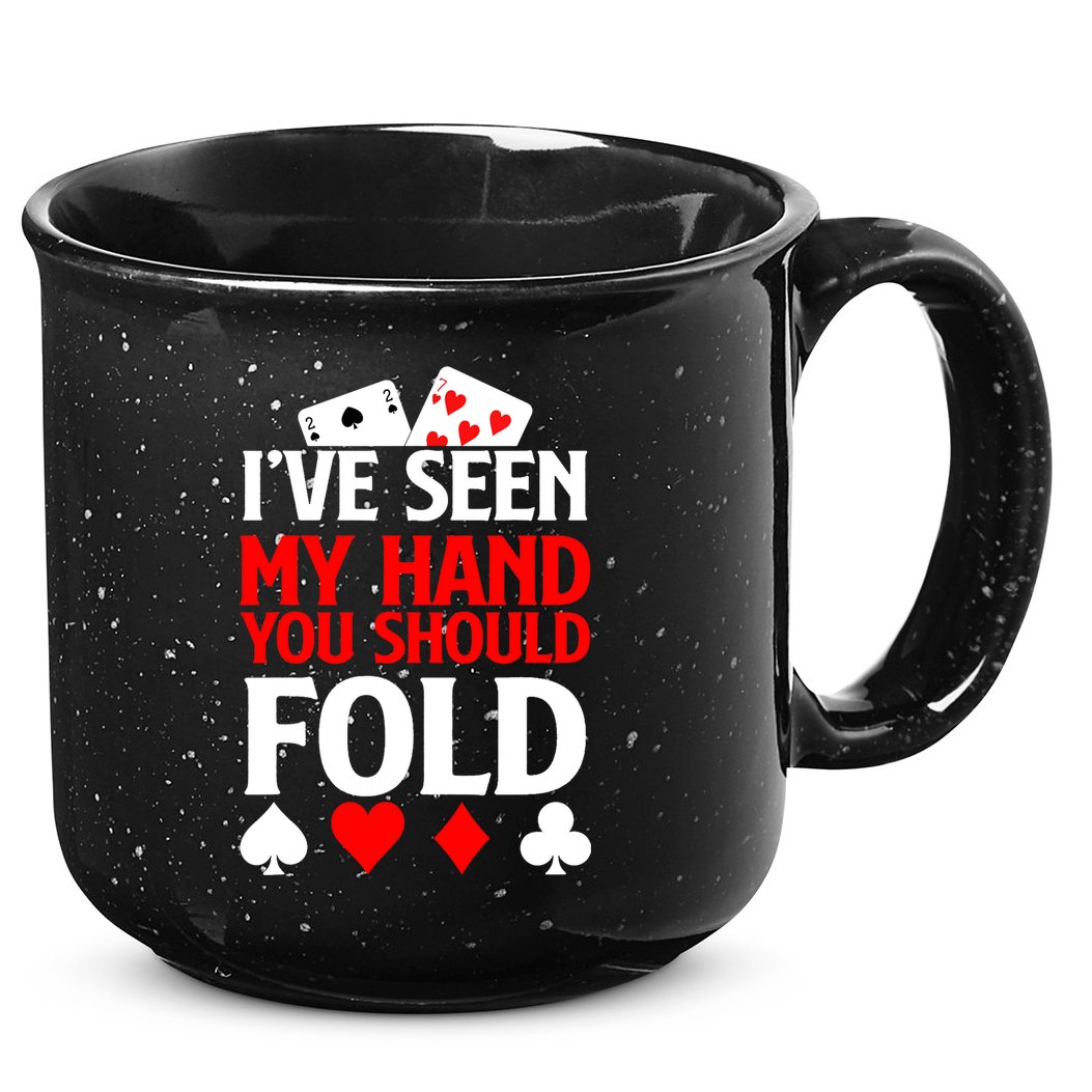 Funny Poker - Texas Holdem Lucky Poker 15oz Campfire Ceramic Mug