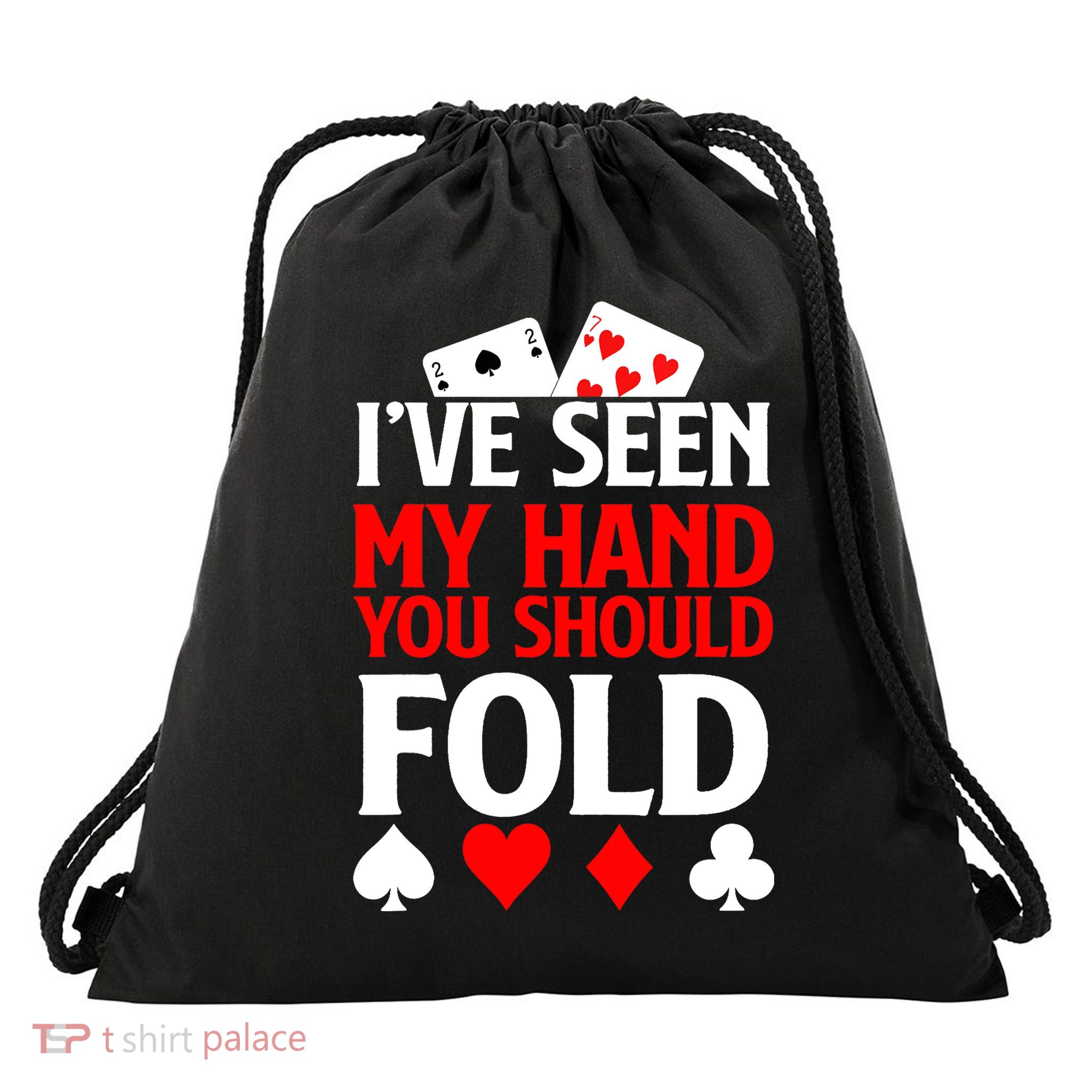 Funny Poker - Texas Holdem Lucky Poker Drawstring Bag