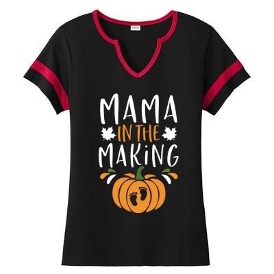 Funny Pregnancy Thanksgiving Graphic Tee Mama In The Making Meaningful Gift Ladies Halftime Notch Neck Tee