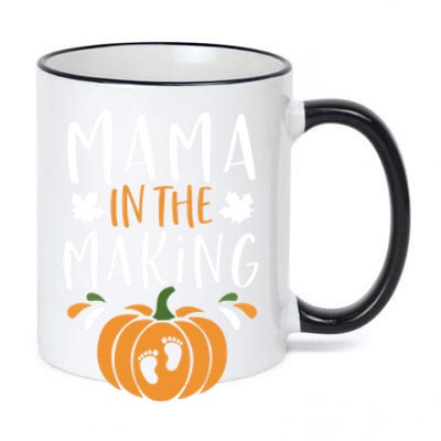 Funny Pregnancy Thanksgiving Graphic Tee Mama In The Making Meaningful Gift 11oz Black Color Changing Mug