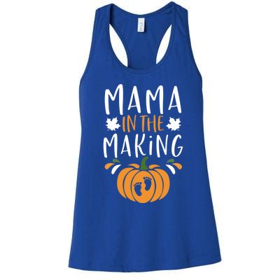 Funny Pregnancy Thanksgiving Graphic Tee Mama In The Making Meaningful Gift Women's Racerback Tank