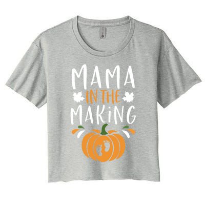 Funny Pregnancy Thanksgiving Graphic Tee Mama In The Making Meaningful Gift Women's Crop Top Tee