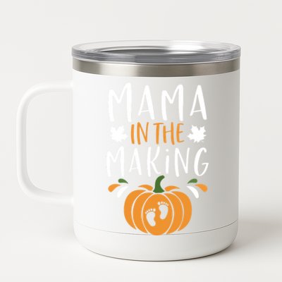 Funny Pregnancy Thanksgiving Graphic Tee Mama In The Making Meaningful Gift 12 oz Stainless Steel Tumbler Cup