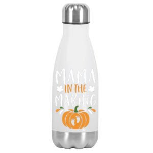 Funny Pregnancy Thanksgiving Graphic Tee Mama In The Making Meaningful Gift Stainless Steel Insulated Water Bottle