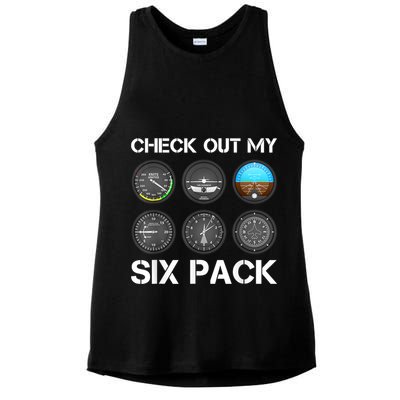 Funny Pilot Top Airplane Six Pack Flight Instruments Gift Ladies PosiCharge Tri-Blend Wicking Tank