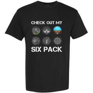 Funny Pilot Top Airplane Six Pack Flight Instruments Gift Garment-Dyed Heavyweight T-Shirt