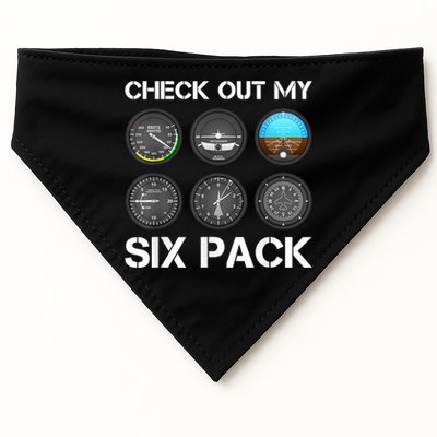 Funny Pilot Top Airplane Six Pack Flight Instruments Gift USA-Made Doggie Bandana