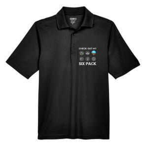 Funny Pilot Top Airplane Six Pack Flight Instruments Gift Men's Origin Performance Pique Polo