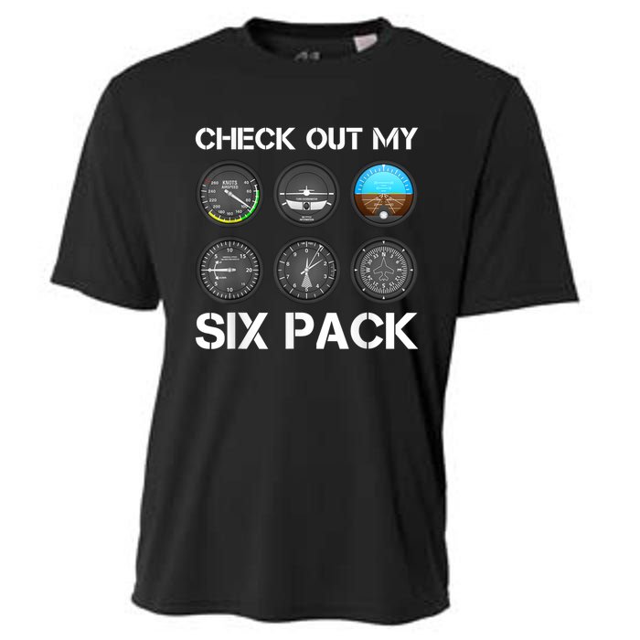 Funny Pilot Top Airplane Six Pack Flight Instruments Gift Cooling Performance Crew T-Shirt