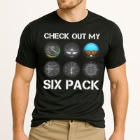 Funny Pilot Top Airplane Six Pack Flight Instruments Gift Cooling Performance Crew T-Shirt