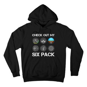 Funny Pilot Top Airplane Six Pack Flight Instruments Gift Hoodie