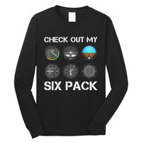 Funny Pilot Top Airplane Six Pack Flight Instruments Gift Long Sleeve Shirt