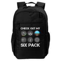 Funny Pilot Top Airplane Six Pack Flight Instruments Gift Backpack