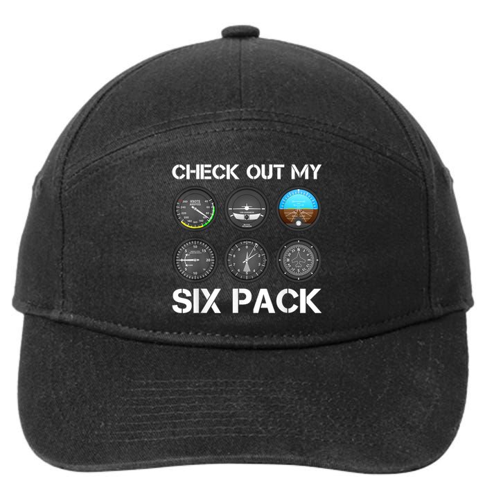 Funny Pilot Top Airplane Six Pack Flight Instruments Gift 7-Panel Snapback Hat