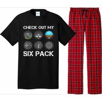 Funny Pilot Top Airplane Six Pack Flight Instruments Gift Pajama Set