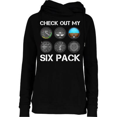 Funny Pilot Top Airplane Six Pack Flight Instruments Gift Womens Funnel Neck Pullover Hood