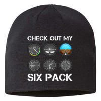 Funny Pilot Top Airplane Six Pack Flight Instruments Gift Sustainable Beanie