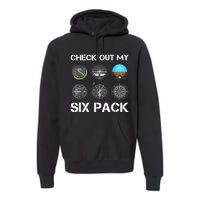 Funny Pilot Top Airplane Six Pack Flight Instruments Gift Premium Hoodie