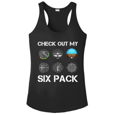 Funny Pilot Top Airplane Six Pack Flight Instruments Gift Ladies PosiCharge Competitor Racerback Tank