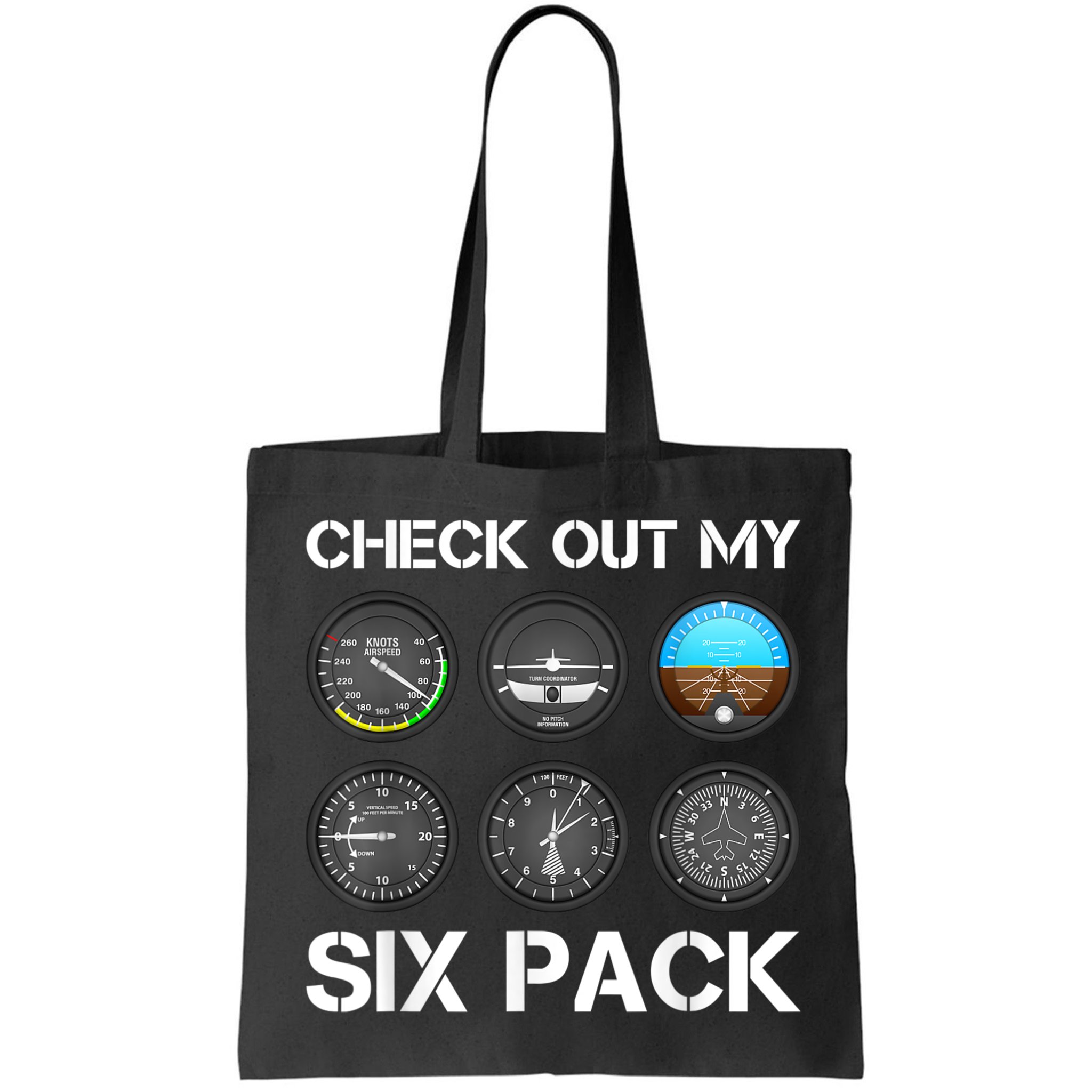 Funny Pilot Top Airplane Six Pack Flight Instruments Gift Bag