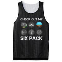 Funny Pilot Top Airplane Six Pack Flight Instruments Gift Mesh Reversible Basketball Jersey Tank