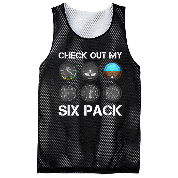 Funny Pilot Top Airplane Six Pack Flight Instruments Gift Mesh Reversible Basketball Jersey Tank