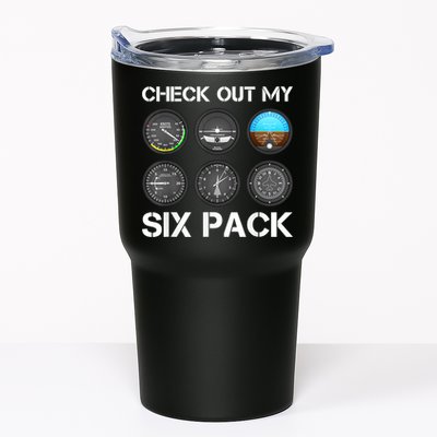 Funny Pilot Top Airplane Six Pack Flight Instruments Gift Tumbler