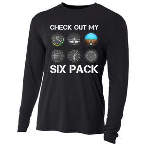 Funny Pilot Top Airplane Six Pack Flight Instruments Gift Cooling Performance Long Sleeve Crew