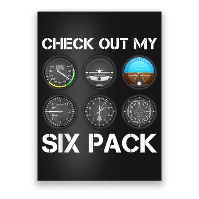 Funny Pilot Top Airplane Six Pack Flight Instruments Gift Poster