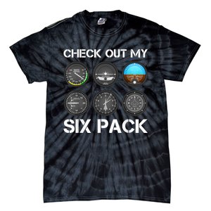 Funny Pilot Top Airplane Six Pack Flight Instruments Gift Tie-Dye T-Shirt