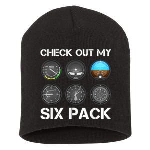 Funny Pilot Top Airplane Six Pack Flight Instruments Gift Short Acrylic Beanie