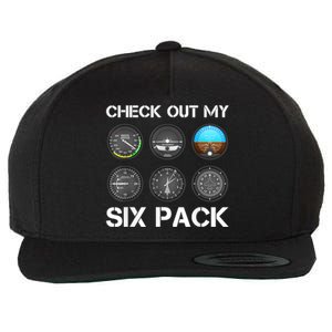 Funny Pilot Top Airplane Six Pack Flight Instruments Gift Wool Snapback Cap