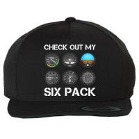 Funny Pilot Top Airplane Six Pack Flight Instruments Gift Wool Snapback Cap