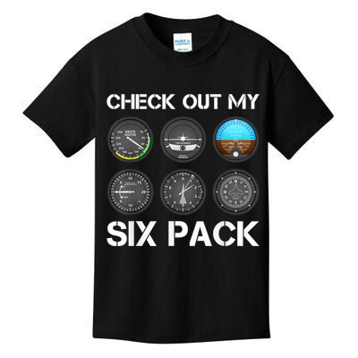 Funny Pilot Top Airplane Six Pack Flight Instruments Gift Kids T-Shirt