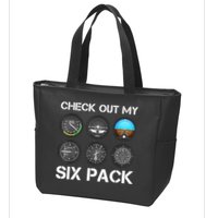 Funny Pilot Top Airplane Six Pack Flight Instruments Gift Zip Tote Bag