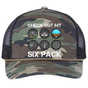 Funny Pilot Top Airplane Six Pack Flight Instruments Gift Retro Rope Trucker Hat Cap